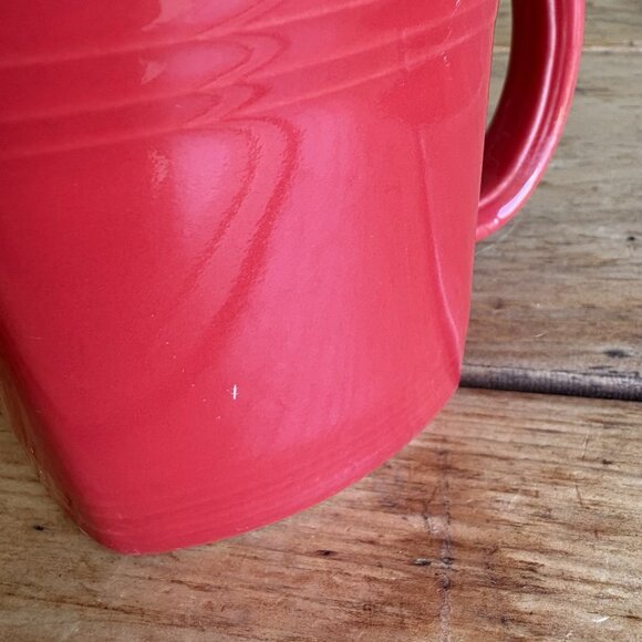 2 Homer Laughlin Fiesta Scarlet D Handle Square Bottom Mugs Fiestaware 12oz READ - Picture 11 of 12